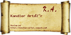 Kandler Artúr névjegykártya